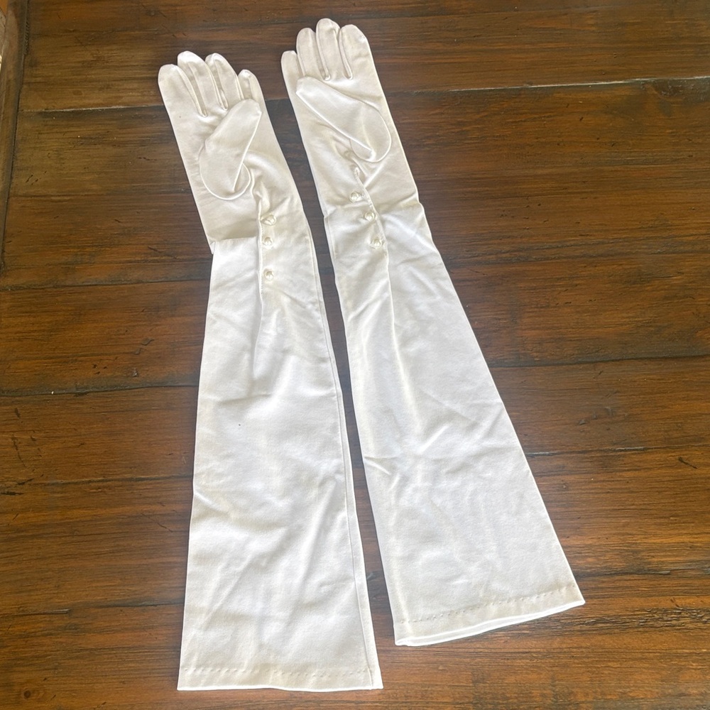 Vintage Long White Opera Gloves